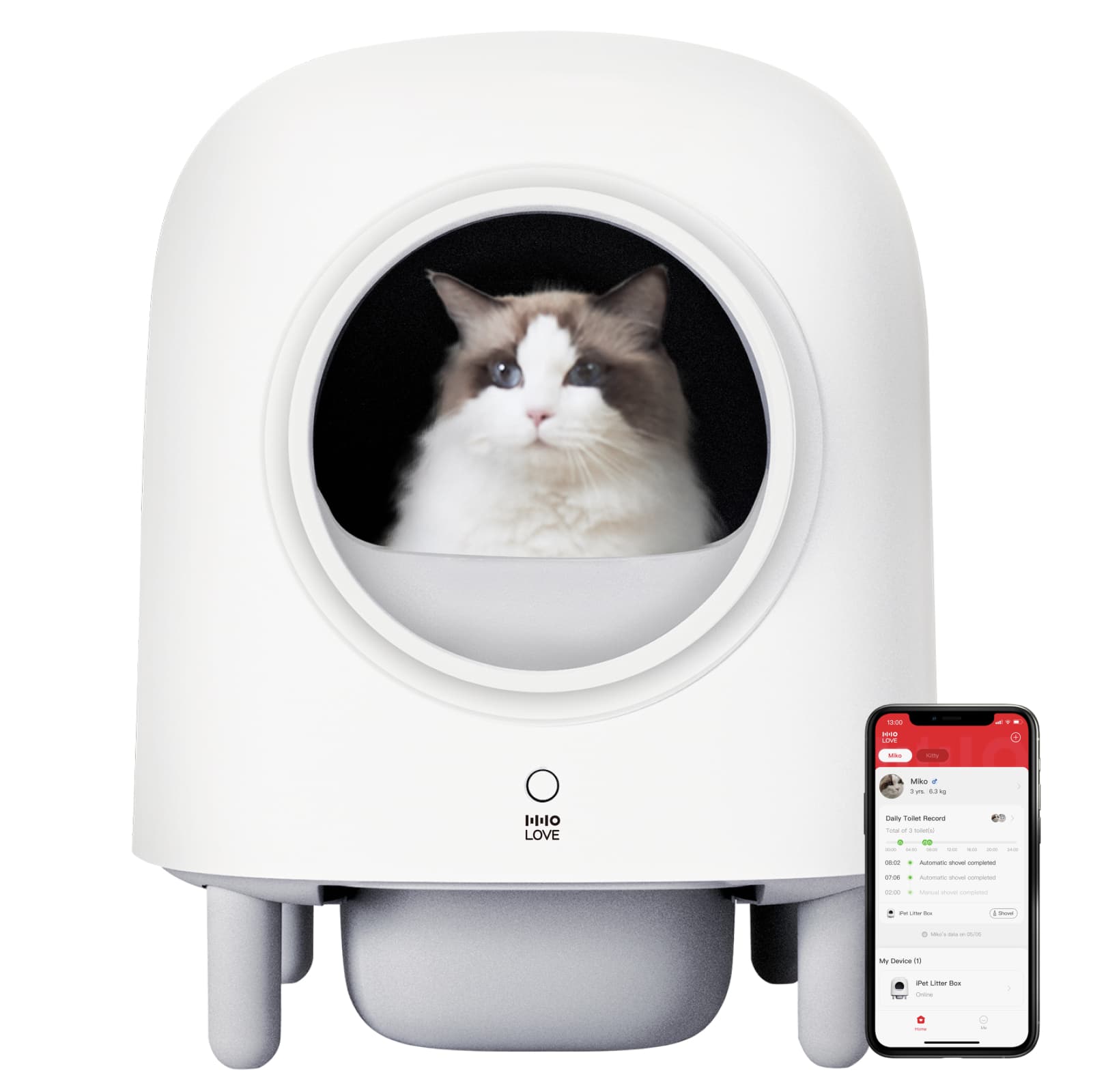 HHOLOVE Smart Self-Cleaning Cat Litter Box