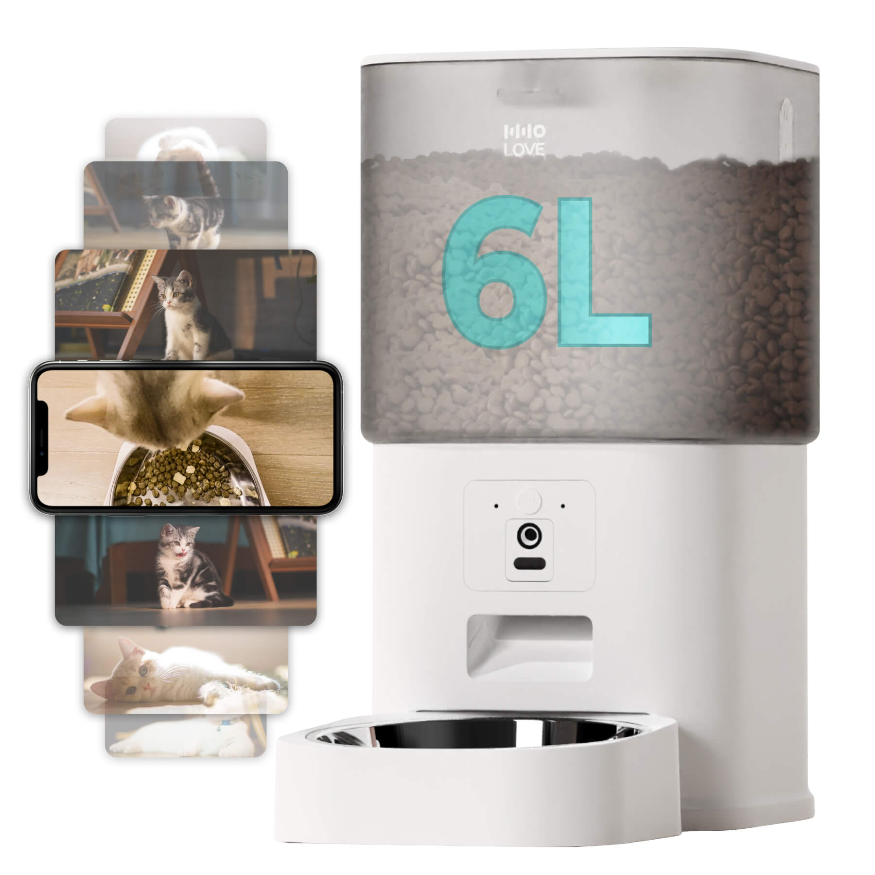 HHOLOVE Automatic Cat Feeder with Camera