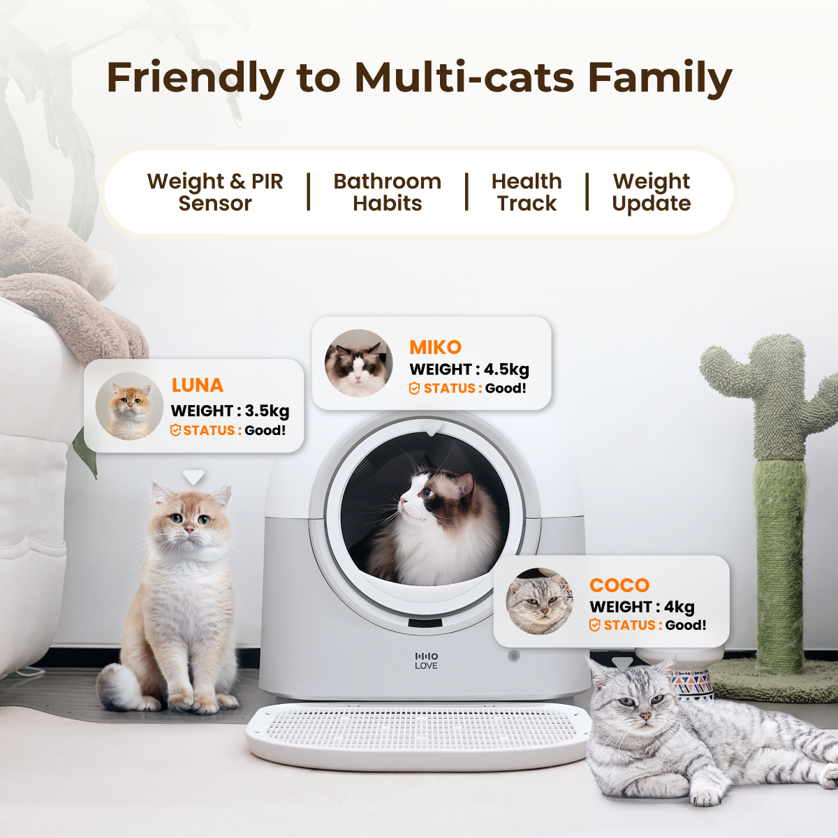 HHOLOVE Self-Cleaning Cat Litter Box Pro