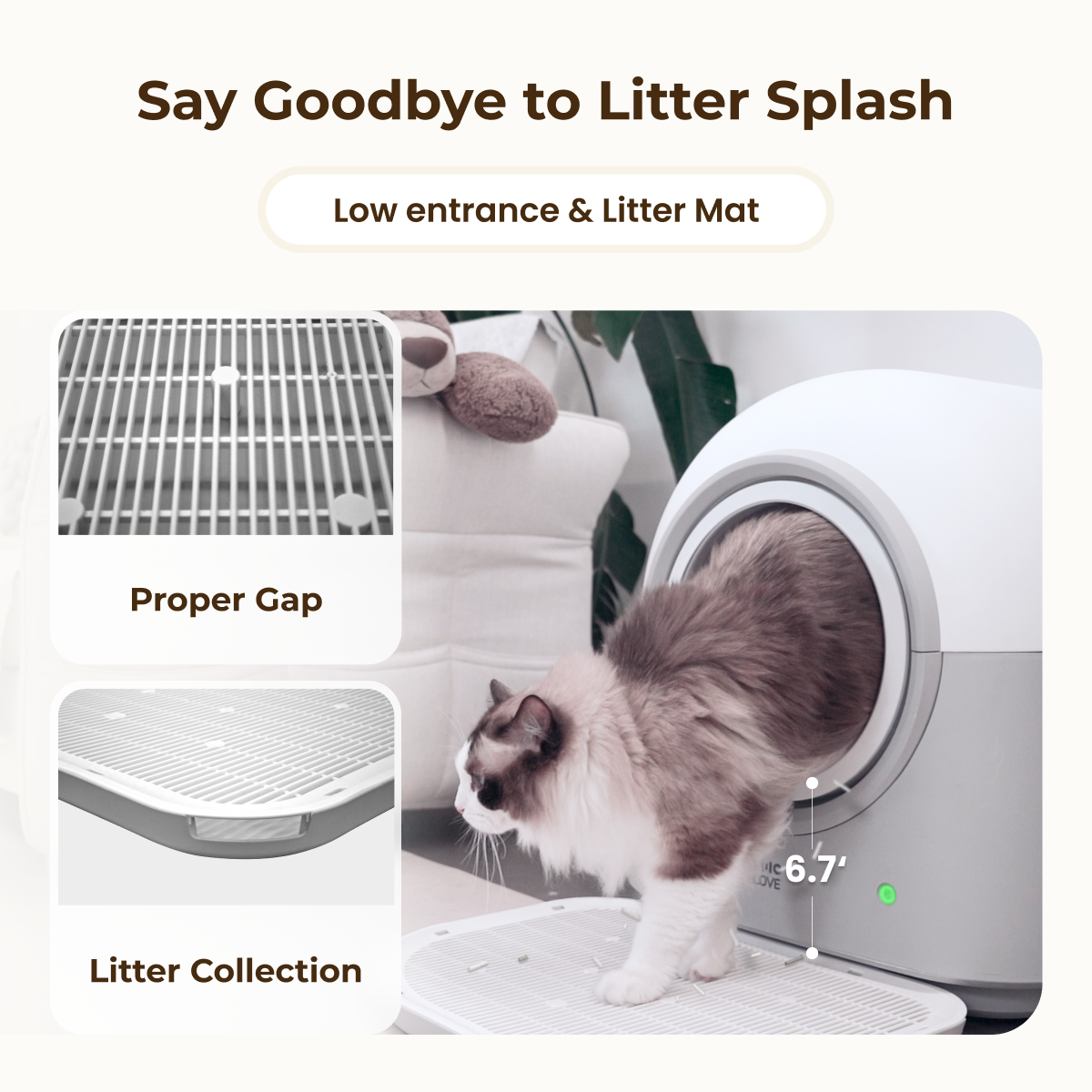 HHOLOVE Self-Cleaning Cat Litter Box Pro