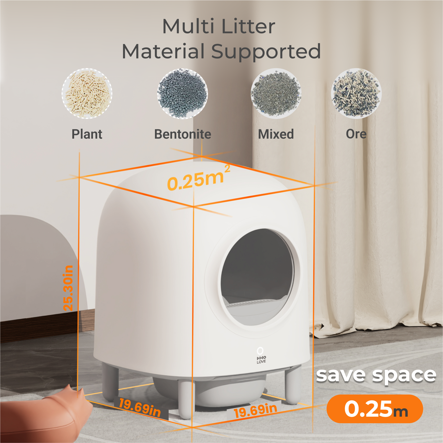 HHOLOVE Smart Self-Cleaning Cat Litter Box